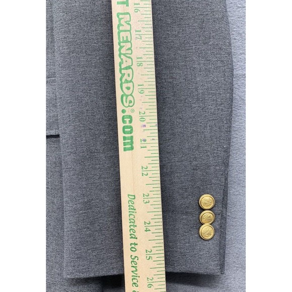 David Taylor Blazer Mens Size 42 L Gray Two Button Front Notched Single Vented - Picture 7 of 16